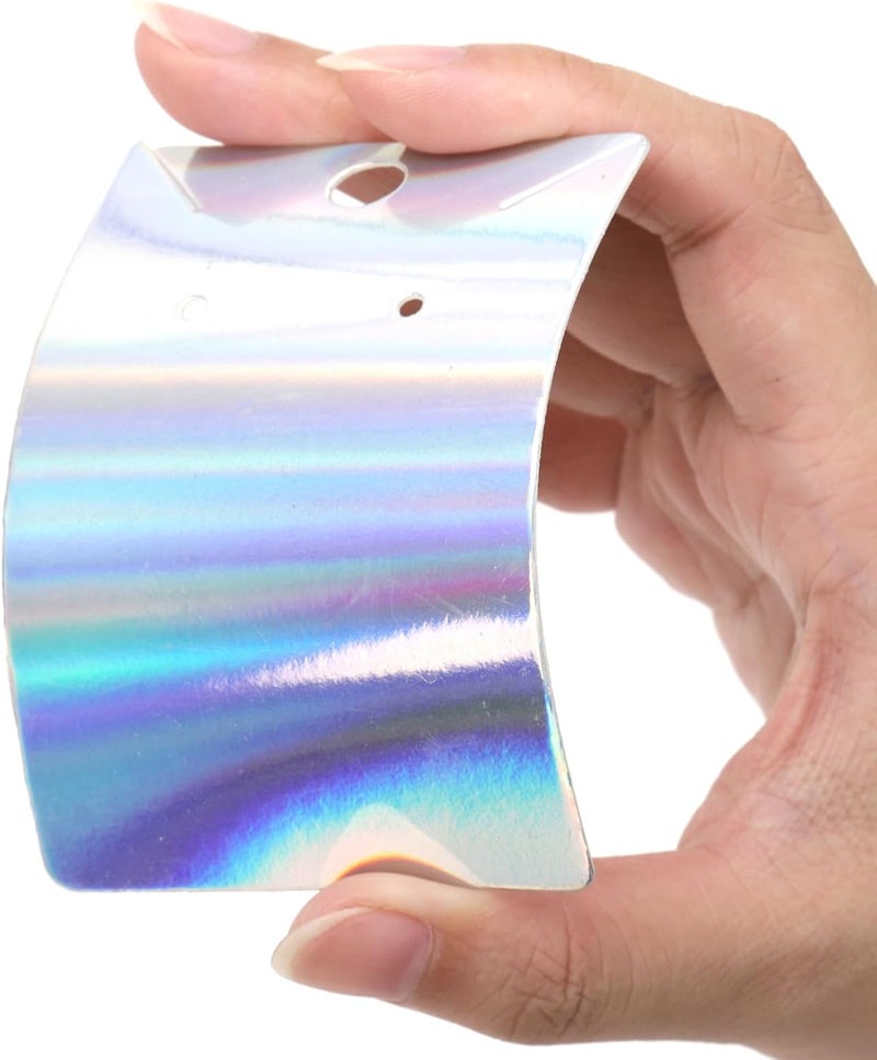 fuceury 150 pcs Holographic Earring Display Card Holder 300 Pcs Backs and 150 Jewelry Packaging Bags for Earring Necklace Jewelry Cards - Image 3